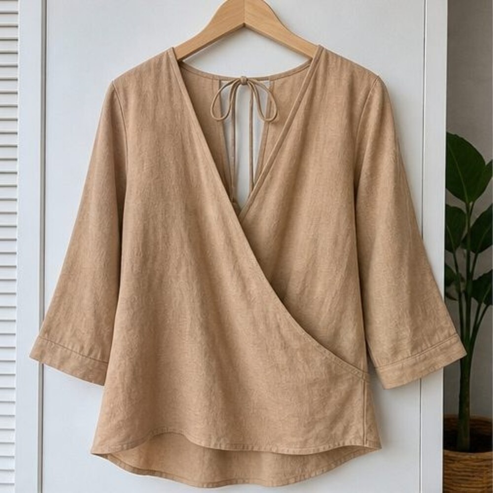 Camel Pleated Blouse